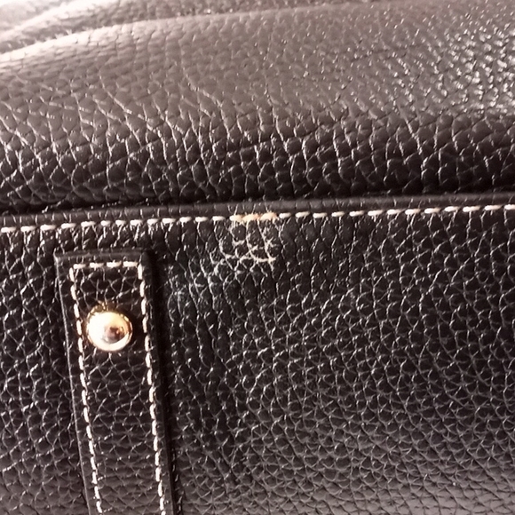 Dooney & Bourke Black Pebble Leather Logo Lock Handbag. - Picture 10 of 16